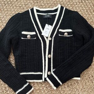 Cider Black and White Cardigan Sweater